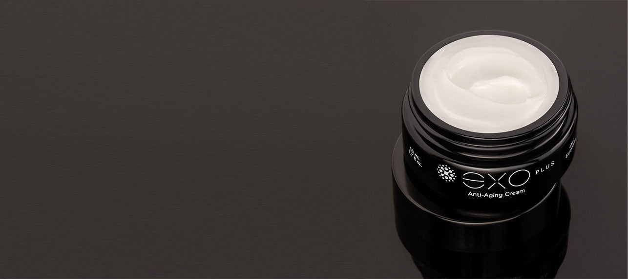 The EXO PLUS formula captured in pure form — a minimalist embodiment of Exoceuticals®’ cell-activating luxury skincare promise.