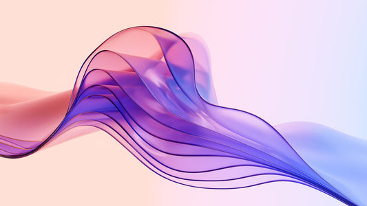 A visual metaphor for spectral filtration: abstract violet energy waves echo Exoceuticals®’ use of protective glass technology to defend formula integrity from light degradation.