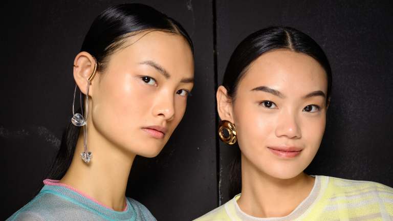 Models featured in Fashionista’s September beauty edit — embodying the skin-forward glow of this month’s top-performing product picks.